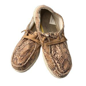 Hey Dude’s Women’s Python Light Rose Pattern Size‎ 6 Brown’s Tan